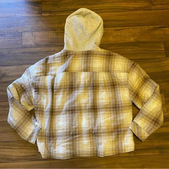Elwood FLANNEL SHACKET In BROWN SHADOW PLAID Boxy Cropped Fit Sz XXL Men’s - Picture 6 of 9